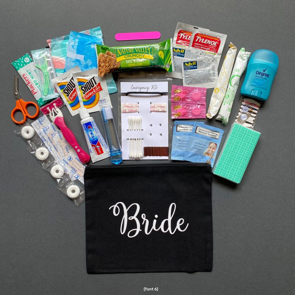 40 must-have items for a wedding emergency kit 