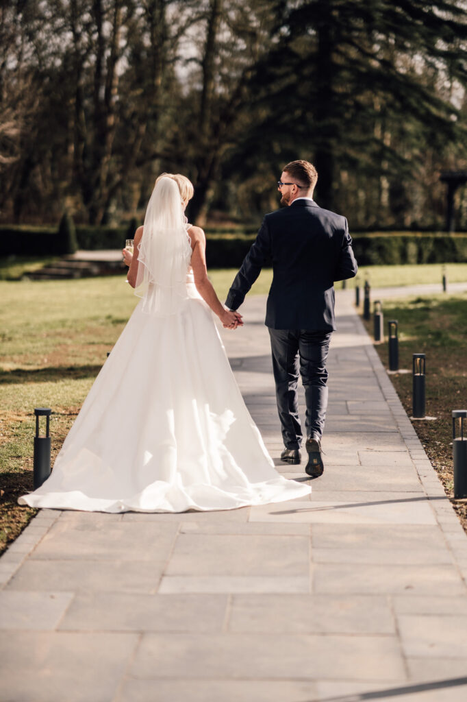 portrait of bride and groom at swynford manor 